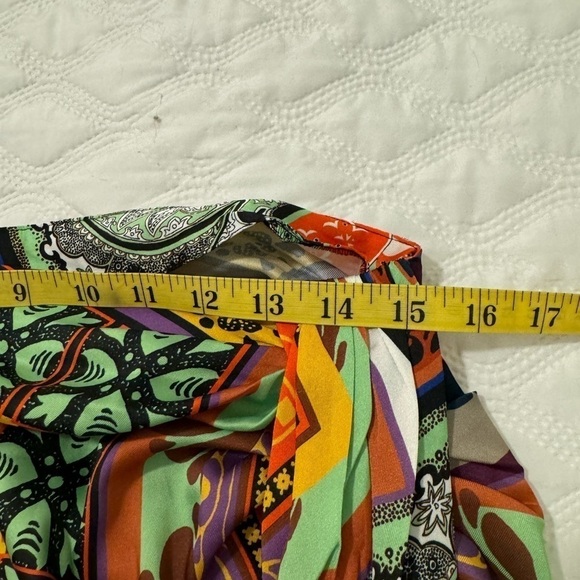 ZARA MULTICOLORED PRINTED, KNOTTED, SLIT MIDI SKIRT SIZE M. NWOT - Picture 11 of 12